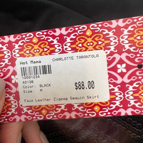 Faux Leather Zigzag Sequin Skirt - Picture 7 of 7